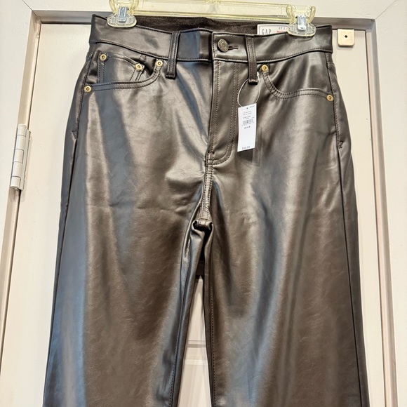 GAP Brown Leather Straight Leg Pants - Picture 2 of 11